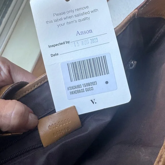 Gucci Beige and Brown Hobo Bag with Red Stripe - Picture 12 of 12